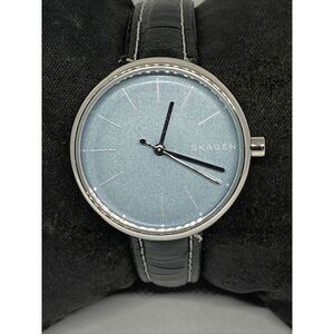 Skagen Signatur SKW2622 Women Black Leather Analog Blue Dial Quartz Watch JK108